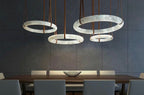 Modern Round Alabaster Chandelier for Living Room/Bedroom by Bling Lighting Studio