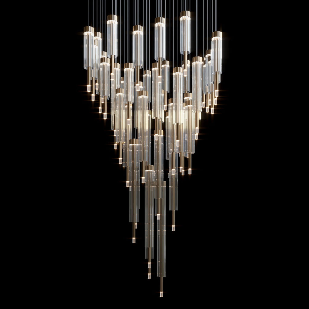 Crystal Tube Rain Chandelier