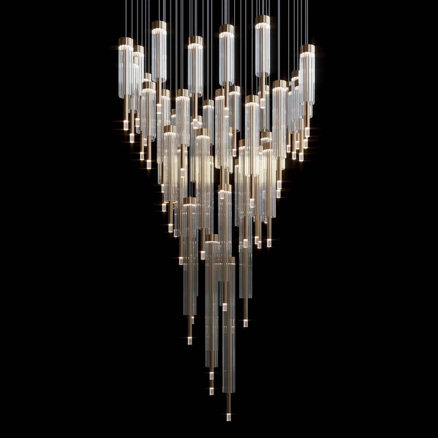 Crystal Tube Rain Chandelier