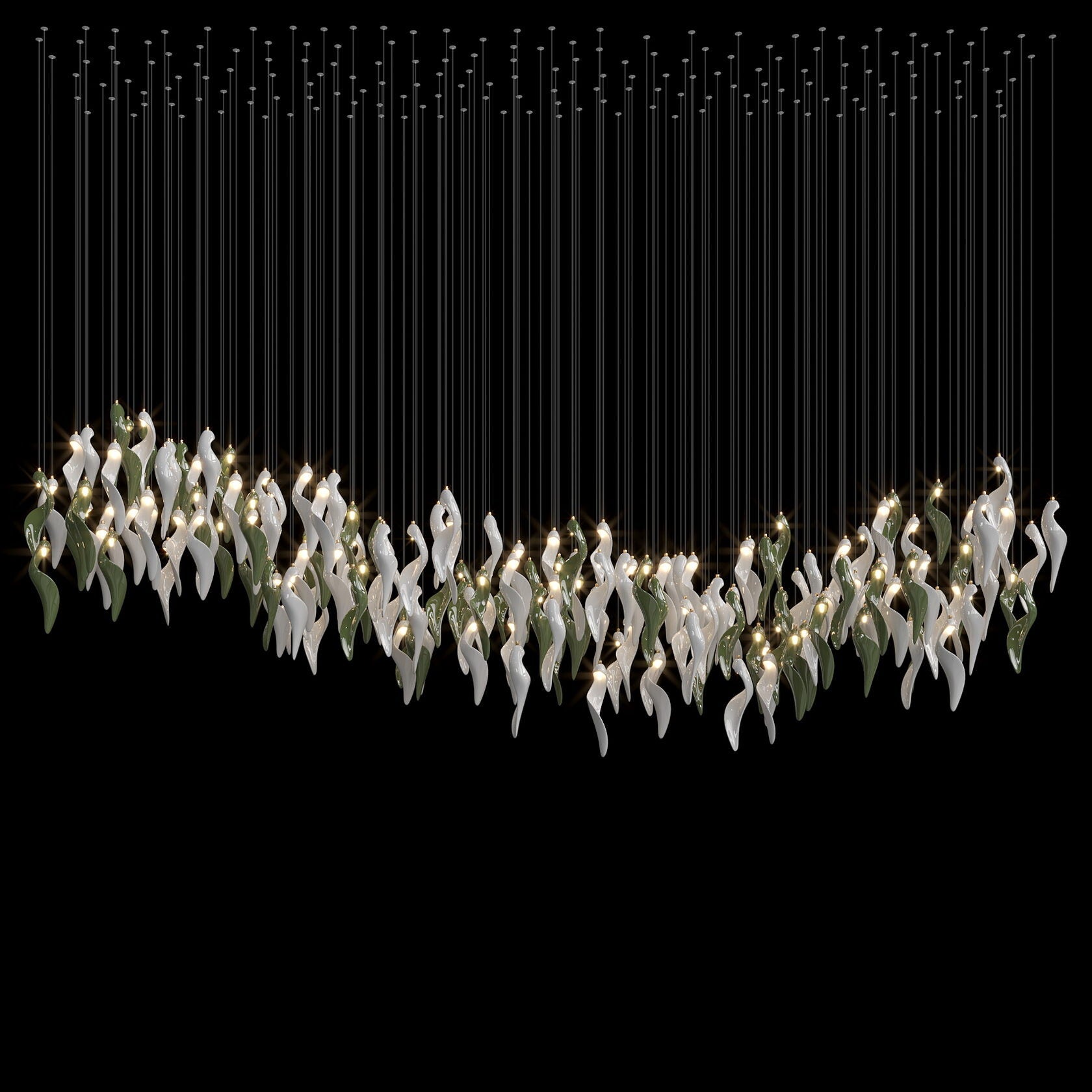 White Calla Bloom Chandelier