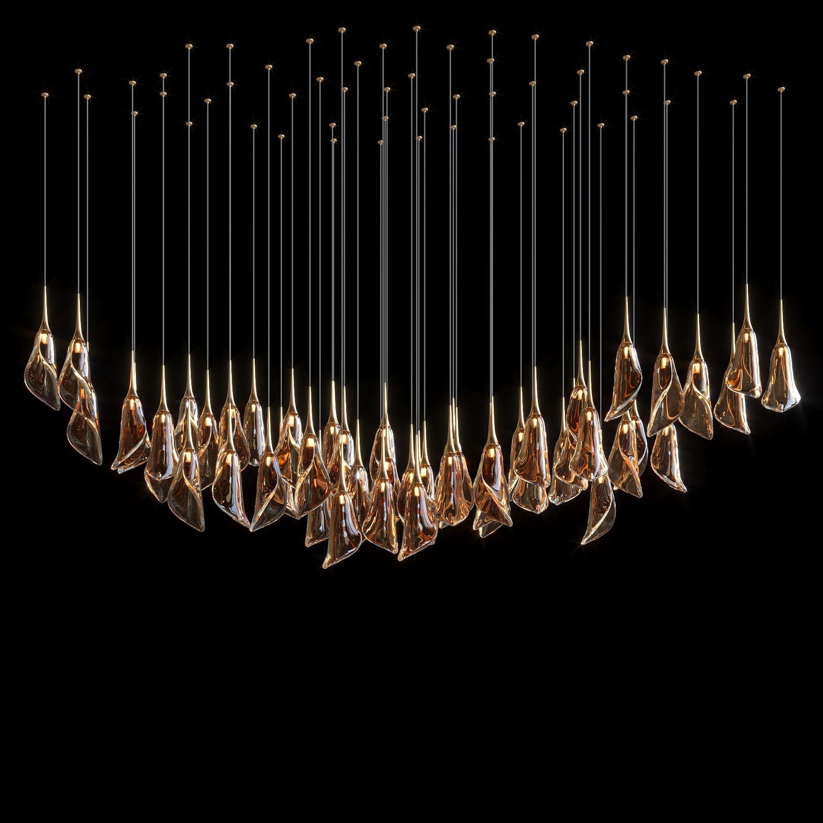 Crystal Petal Drop Chandelier