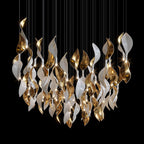 White Twist Leaf Garland Chandelier