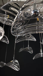 Smoke Manta Cluster Chandelier