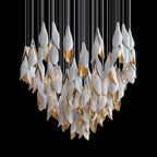 Black Gold Petal Cascade Chandelier