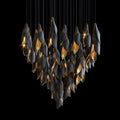 Black Gold Petal Cascade Chandelier