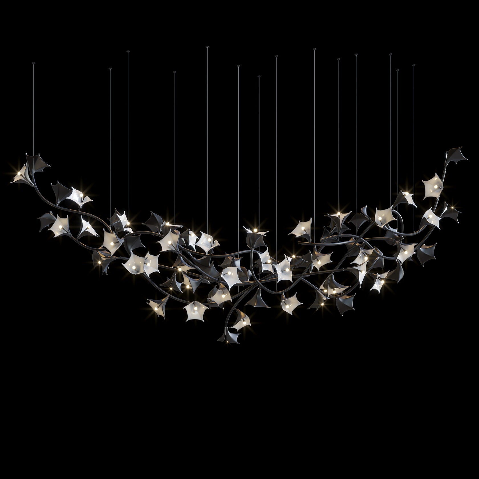 Monochrome Manta Vine Chandelier