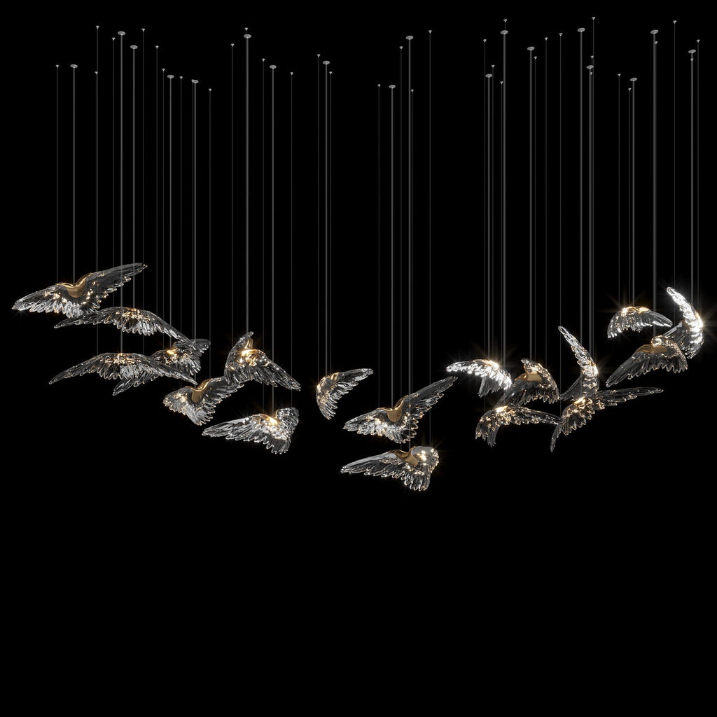 Crystal Heron Flight Chandelier