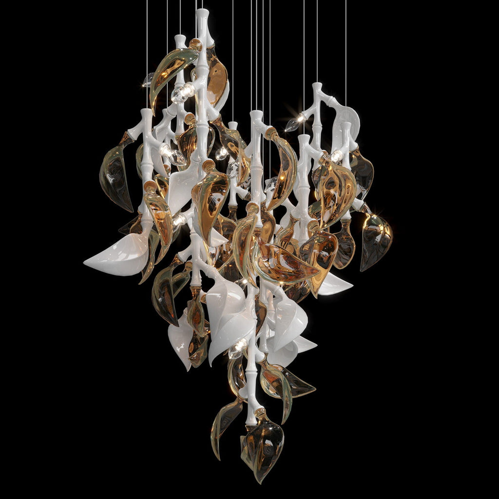 White Calla Cascade Chandelier