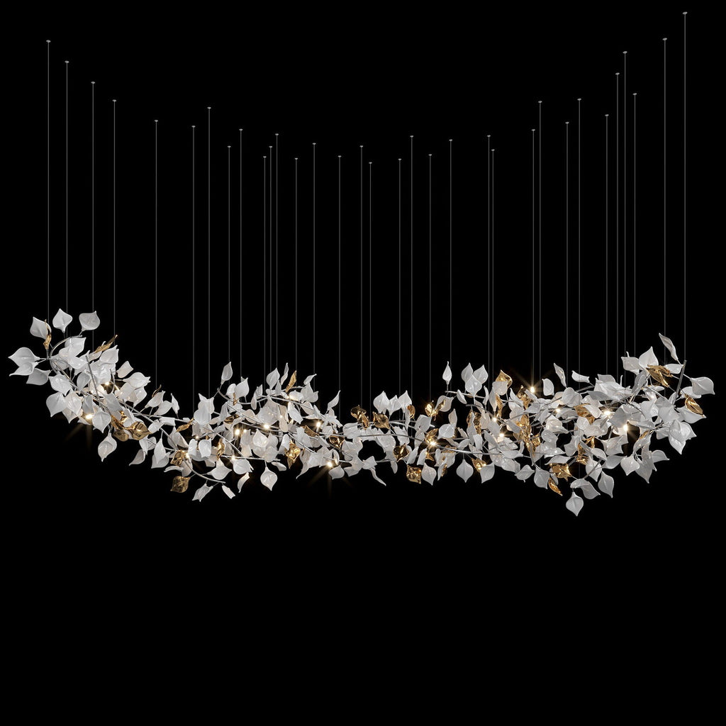 White Leaf Branch Chandelier