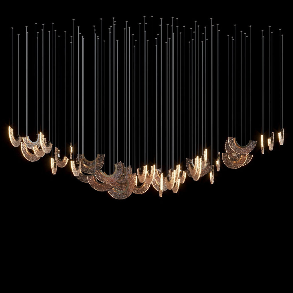 Crystal Fan Arc Chandelier