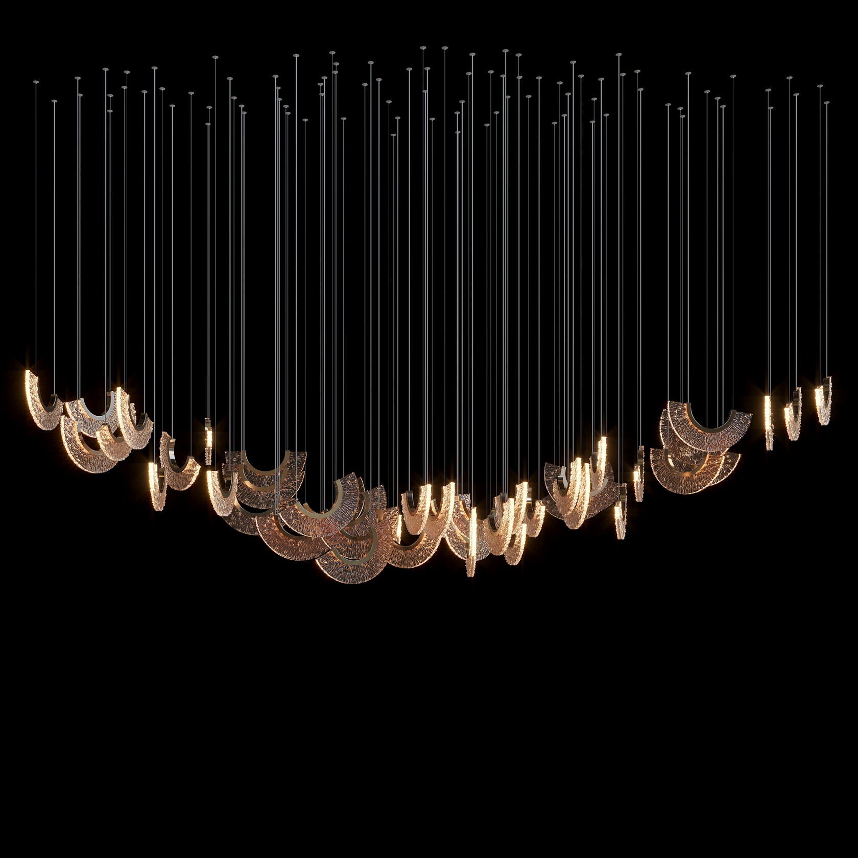 Crystal Fan Arc Chandelier
