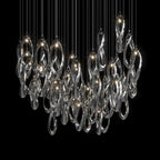 White Ribbon Loop Chandelier