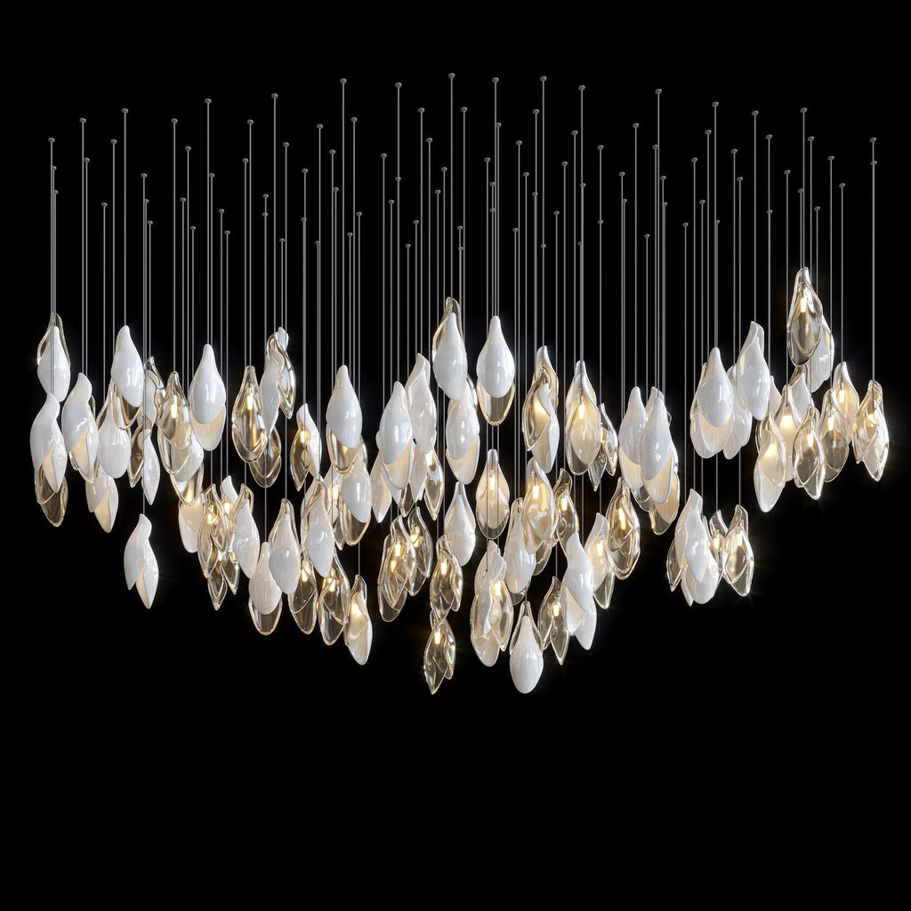 White Petal Drop Chandelier
