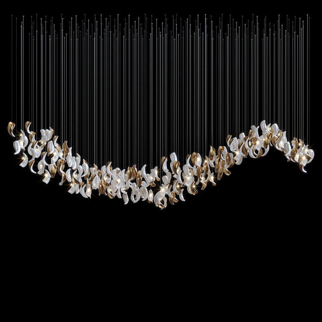 White Crescent Cascade Chandelier