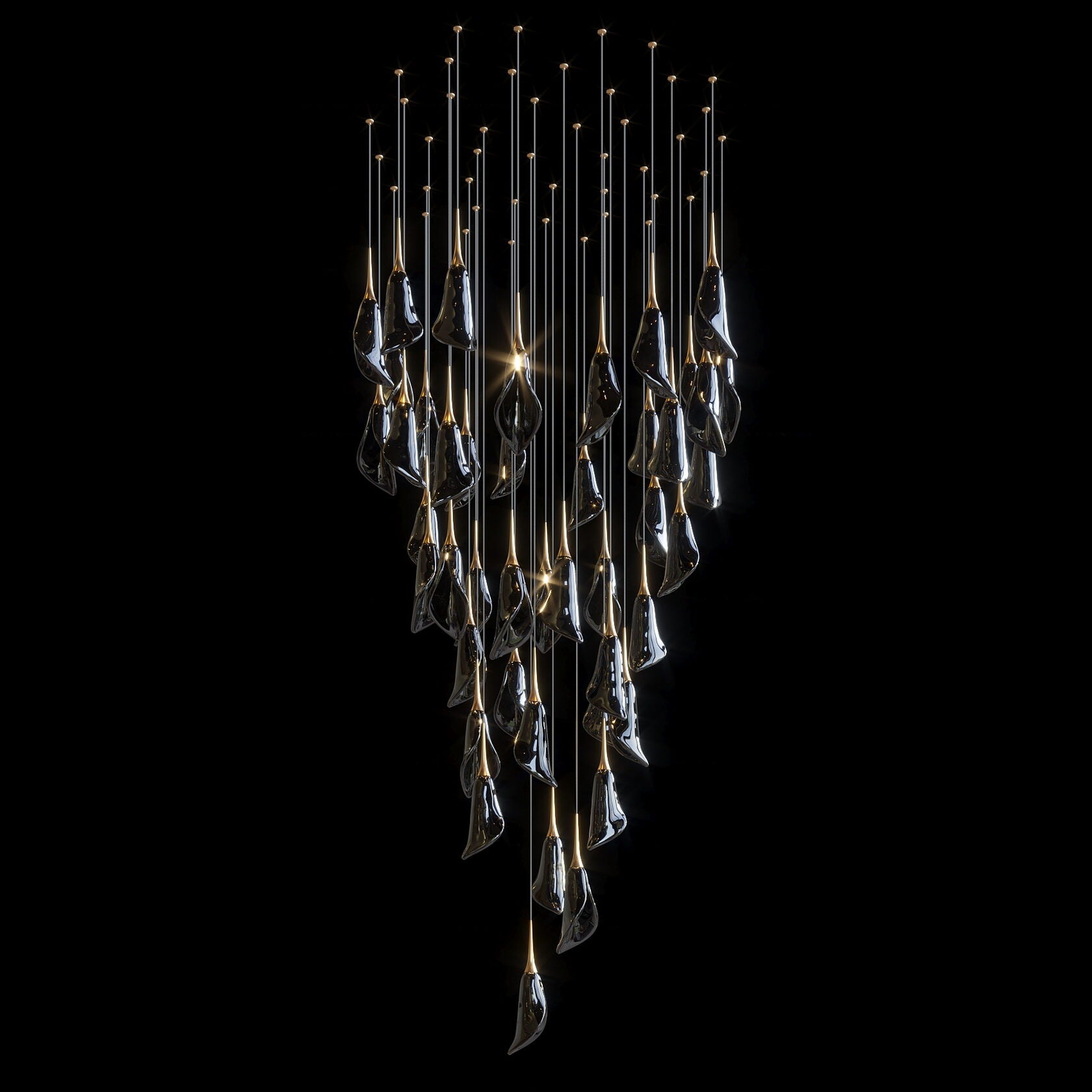 White Petal Drop Chandelier