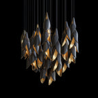Black Gold Petal Cascade Chandelier