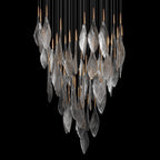 Smoke Feather Cascade Chandelier