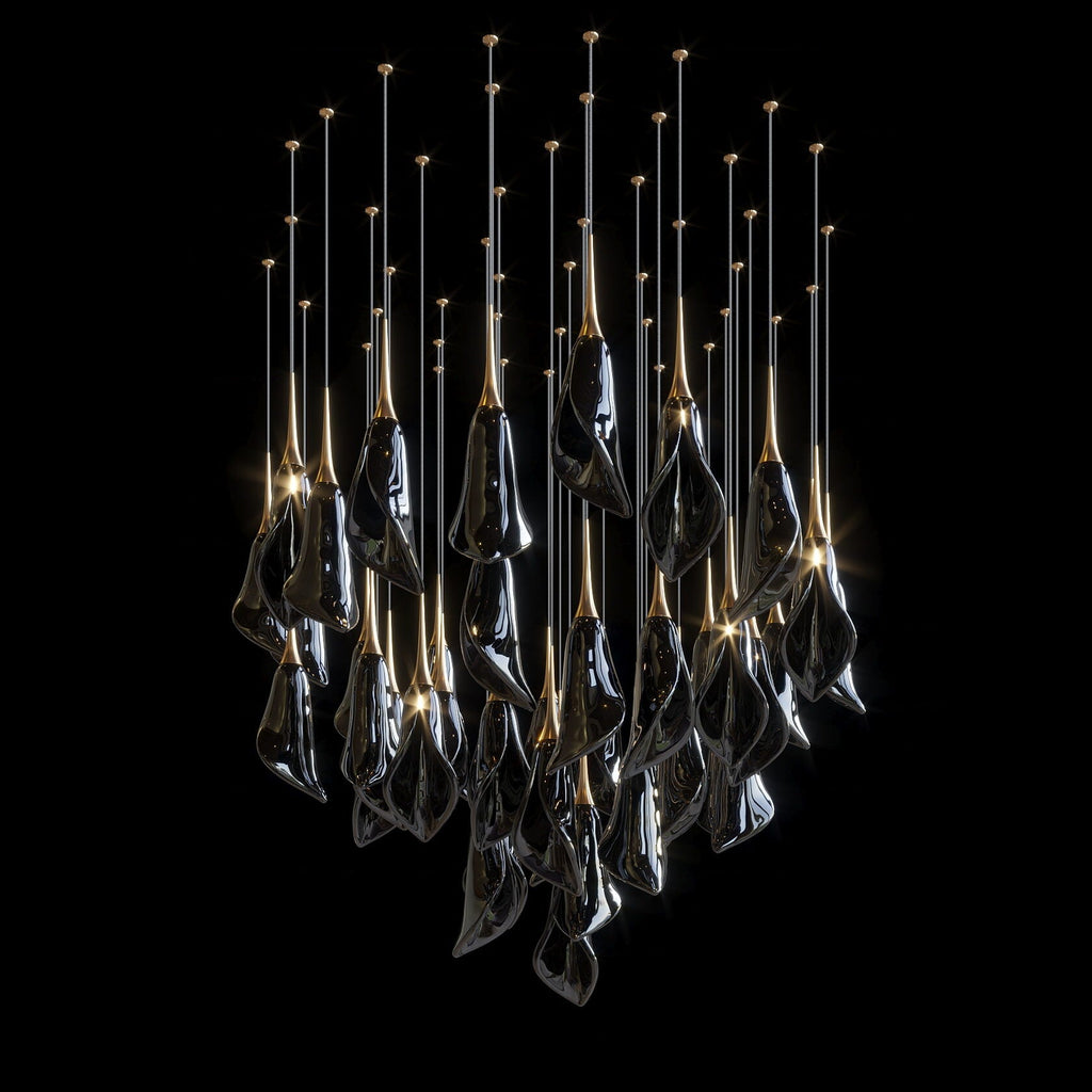 White Petal Drop Chandelier