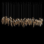 Amber Glass Flame Cascade Chandelier