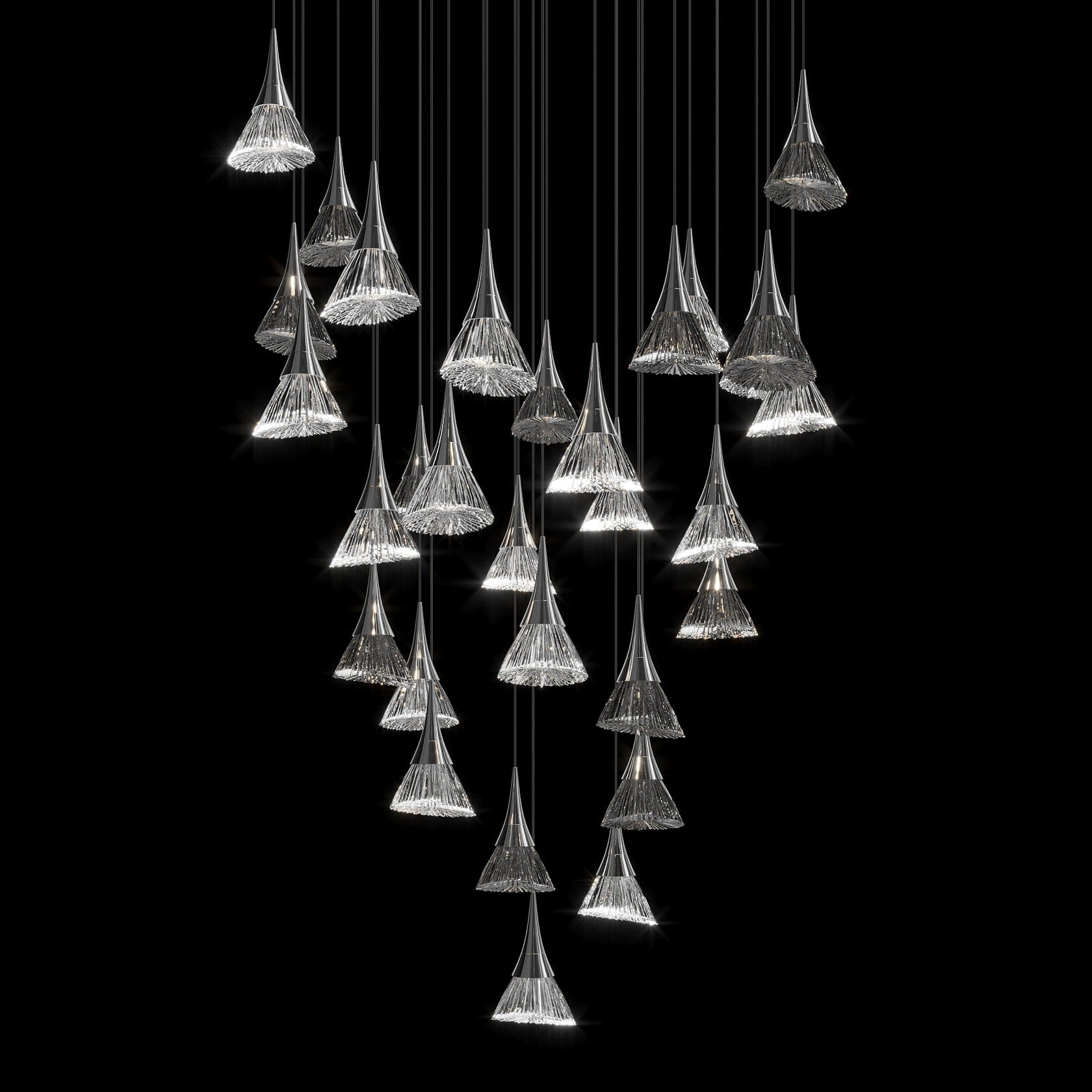 Crystal Fringe Cone Chandelier