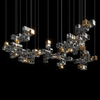 Smoke Cube Grid Chandelier