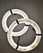 Modern Round Alabaster Chandelier for Living Room/Bedroom by Bling Lighting Studio