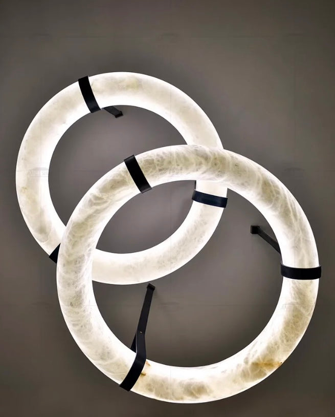 Modern Round Alabaster Chandelier for Living Room/Bedroom by Bling Lighting Studio
