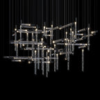 Crystal Beam Grid Chandelier