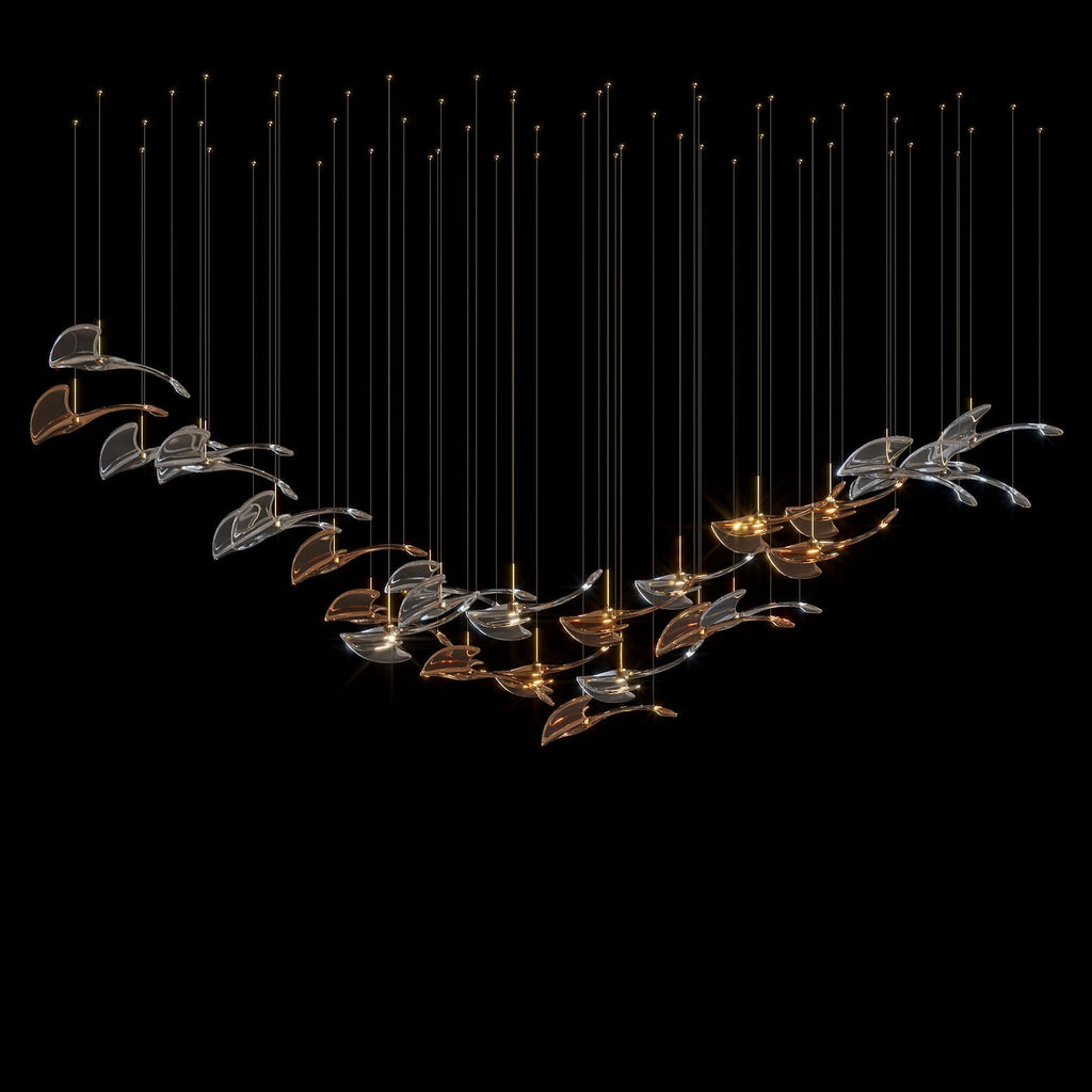 Glass Swallow Flight Chandelier