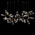 White Orbital Branch Chandelier