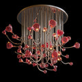 Crimson Tulip Fringe Chandelier