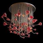 Crimson Tulip Fringe Chandelier