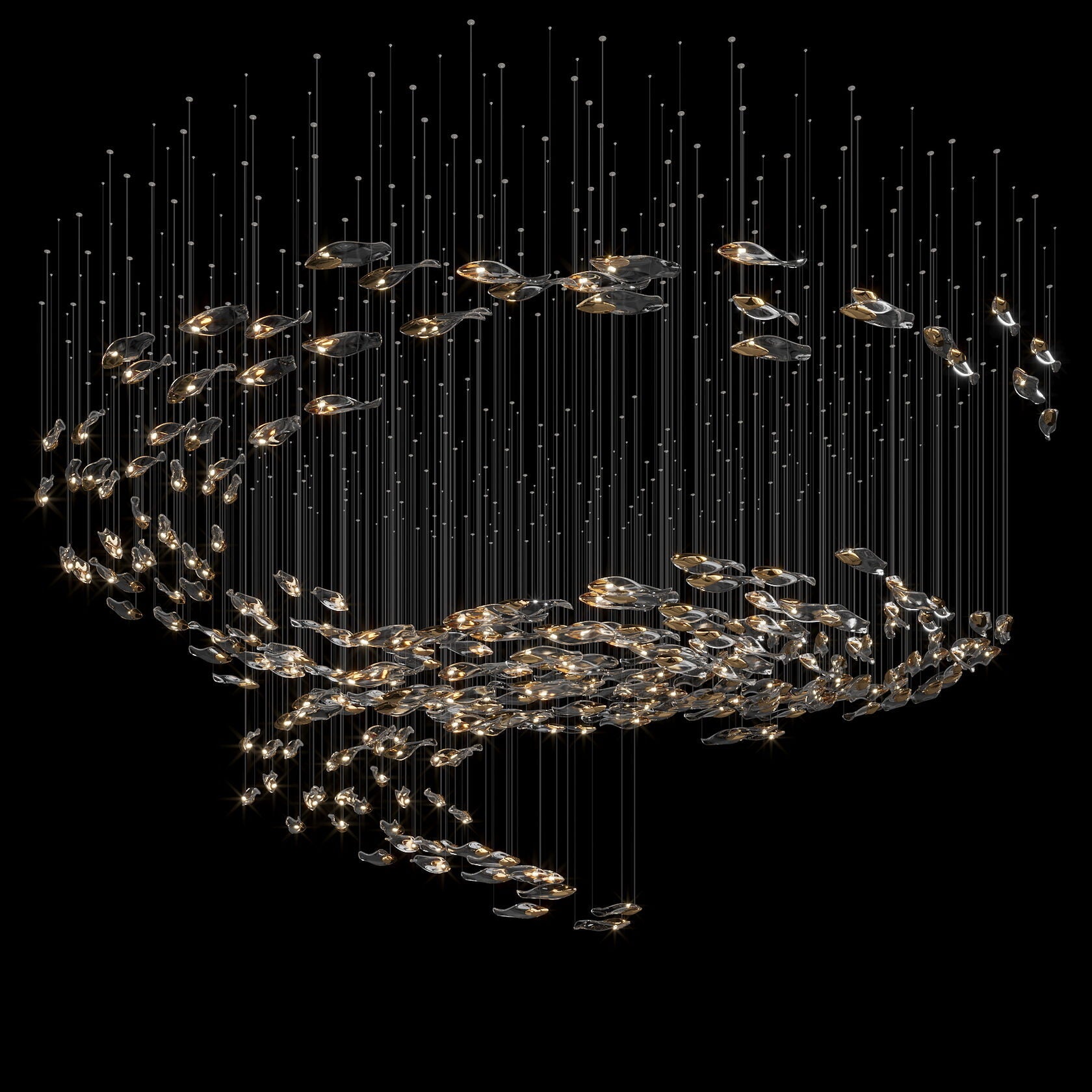 Smoke Glass Current Chandelier