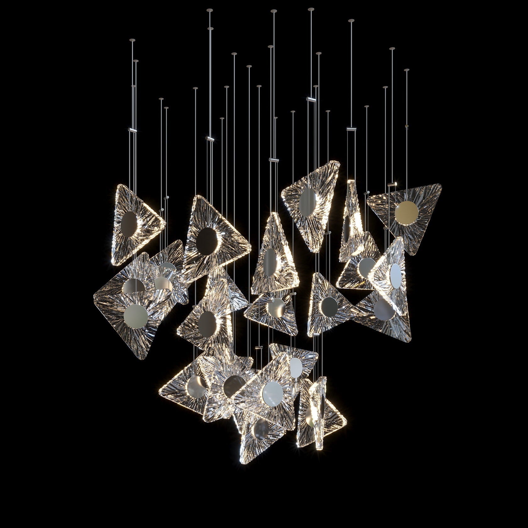 Crystal Bow Cluster Chandelier