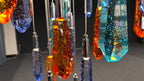 Amber Blue Crystal Rain Chandelier