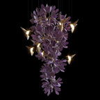 Violet Blossom Bird Chandelier