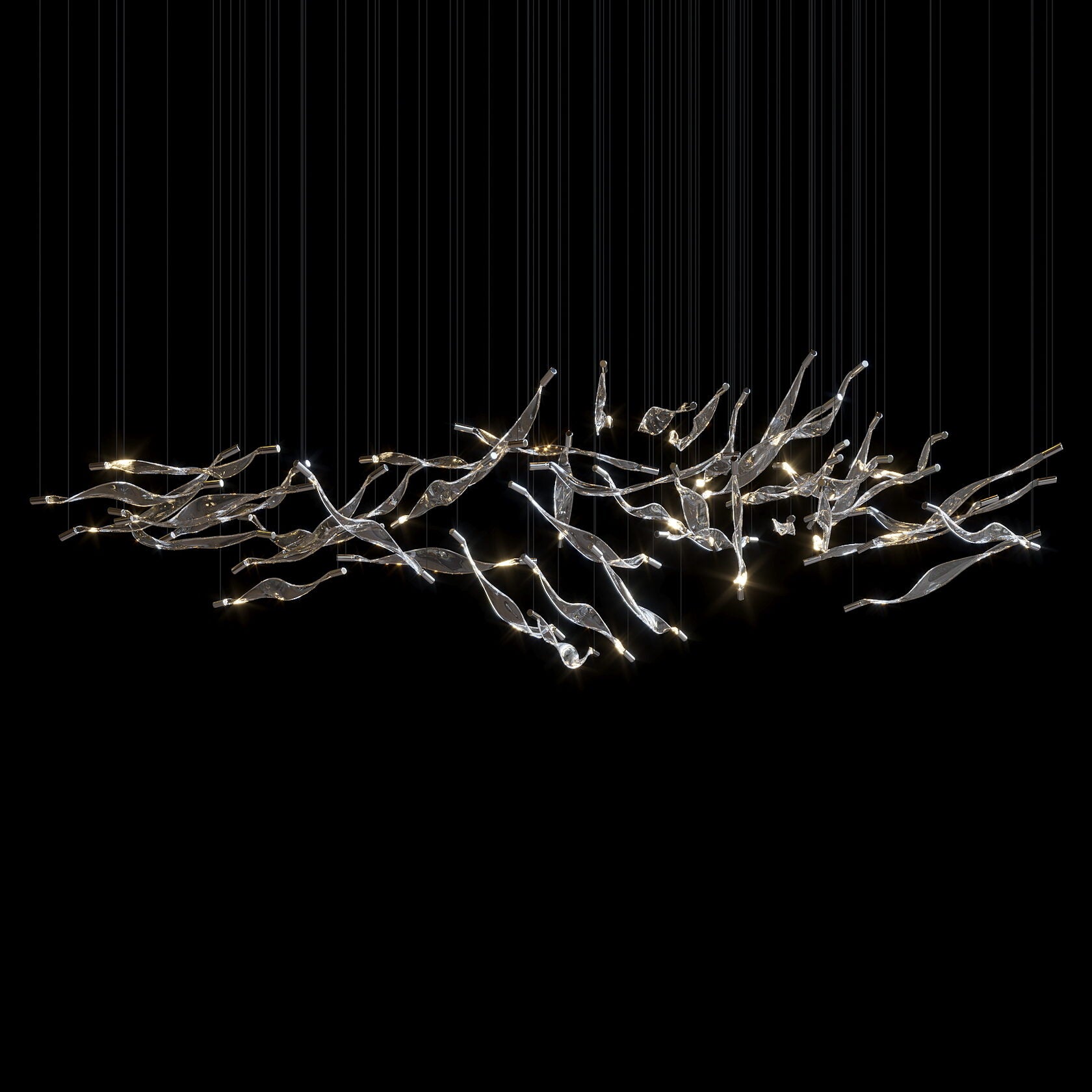 Blush Ribbon Wave Chandelier