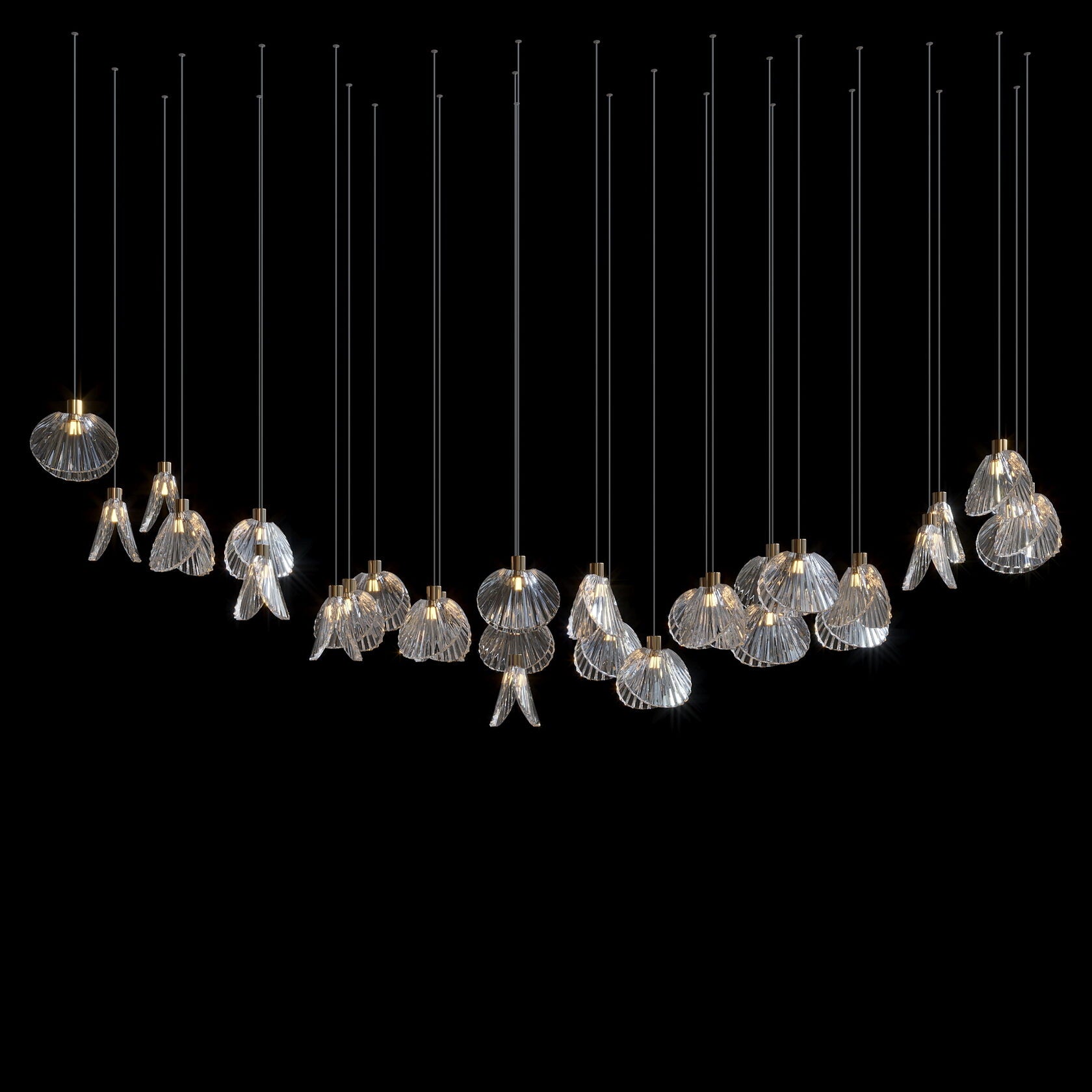 Crystal Shell Cluster Chandelier