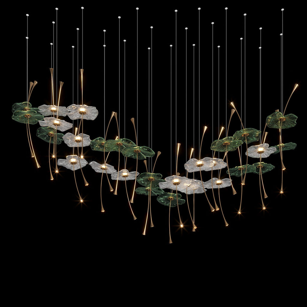 Glass Lotus Pond Chandelier