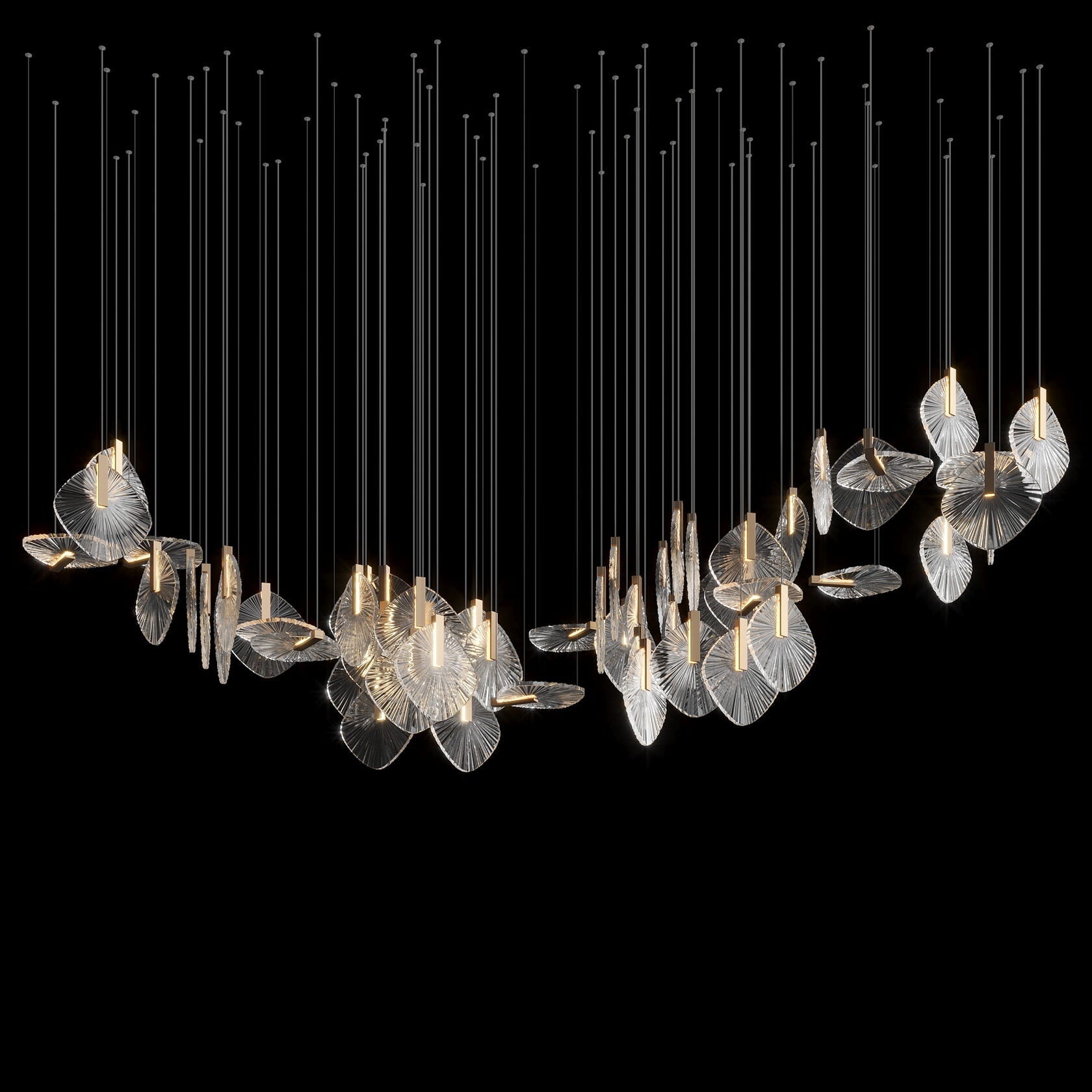 Crystal Disc Rain Chandelier