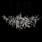 Pink Silver Leaf Vine Chandelier