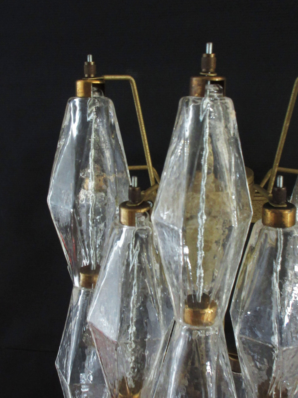 Murano Wall Lamp | 16 Clear Poliedri Glass | Set of 2