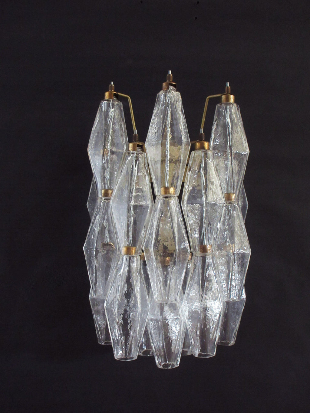 Murano Wall Lamp | 16 Clear Poliedri Glass | Set of 2