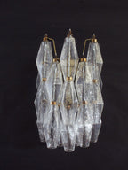 Murano Wall Lamp | 16 Clear Poliedri Glass | Set of 2