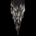 Smoke Feather Cascade Chandelier