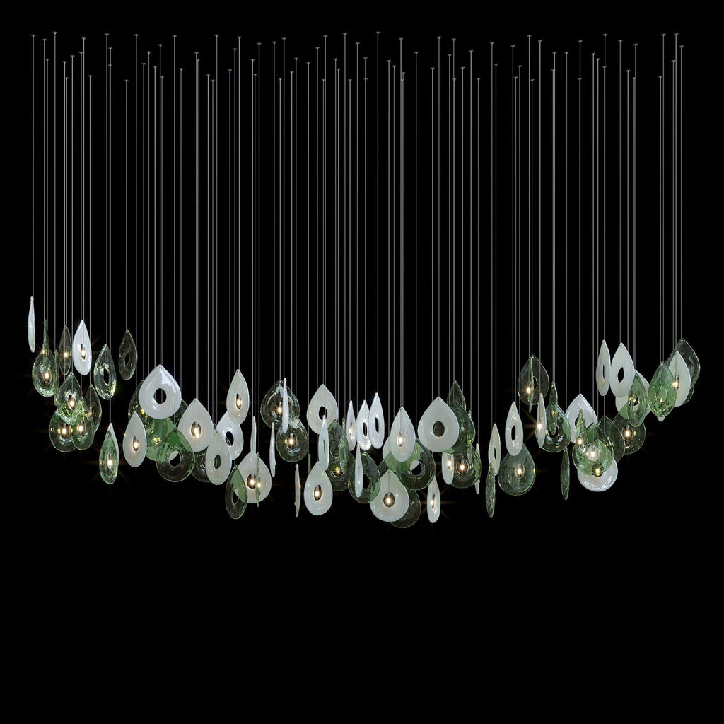 Green Halo Drop Chandelier