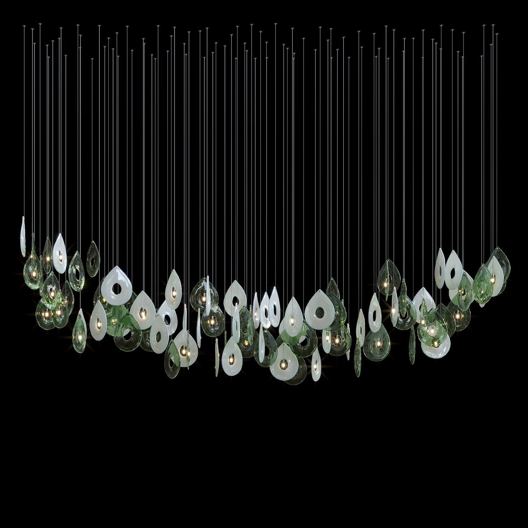 Green Halo Drop Chandelier