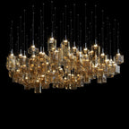Amber Block Cascade Chandelier