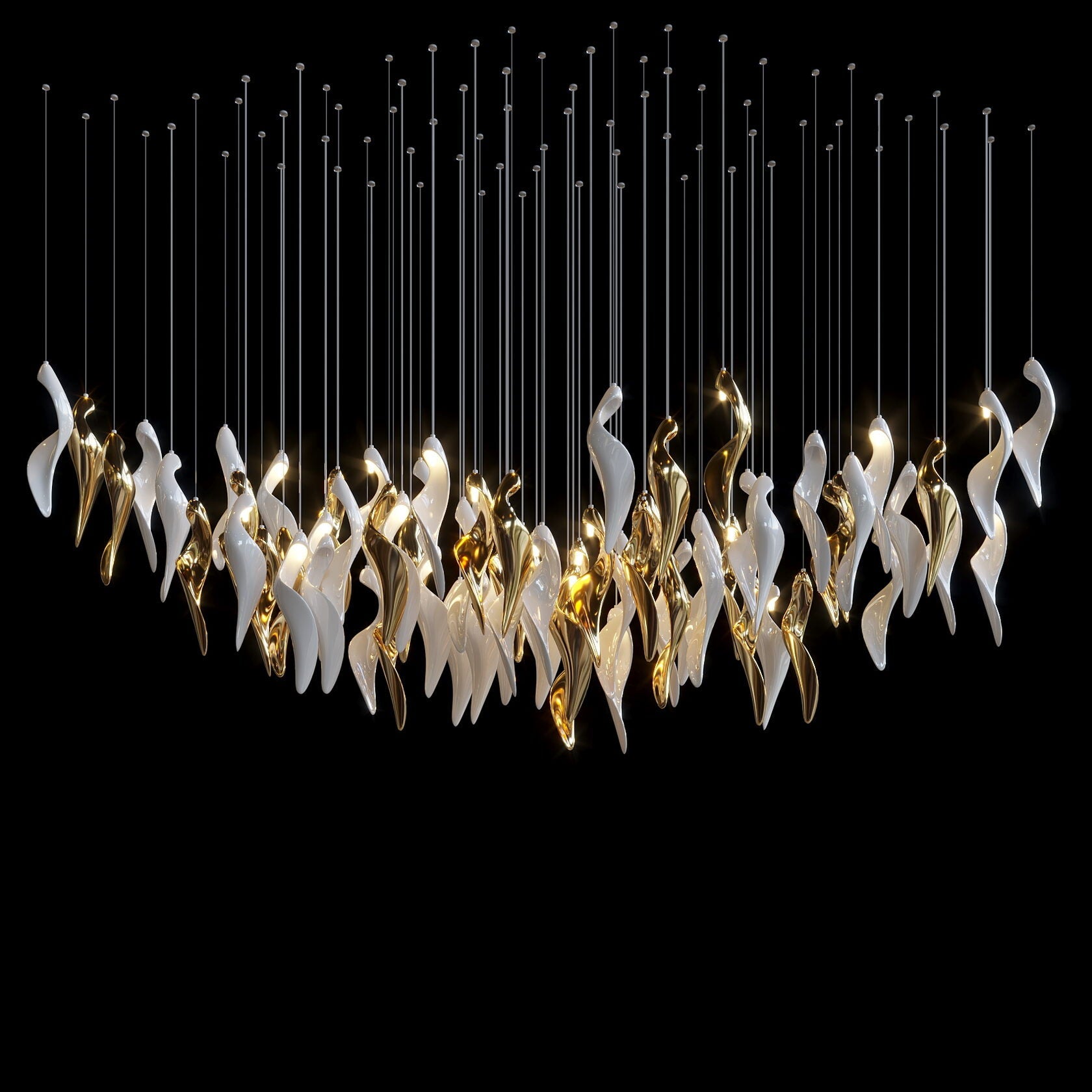 White Gold Calla Cascade Chandelier