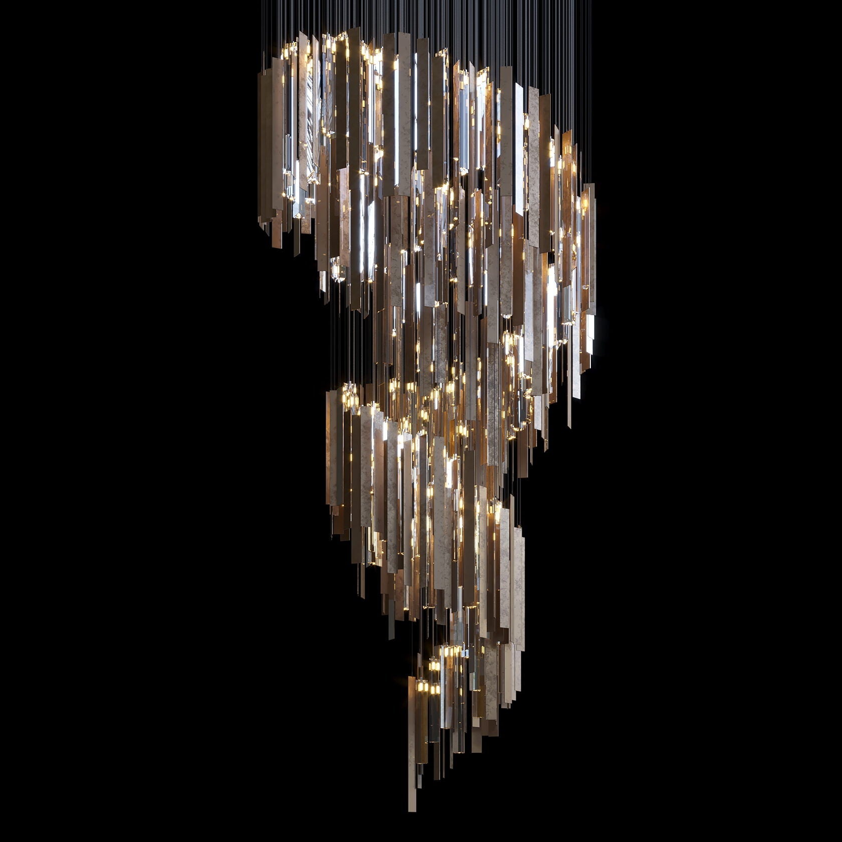 Crystal Ribbon Waterfall Chandelier